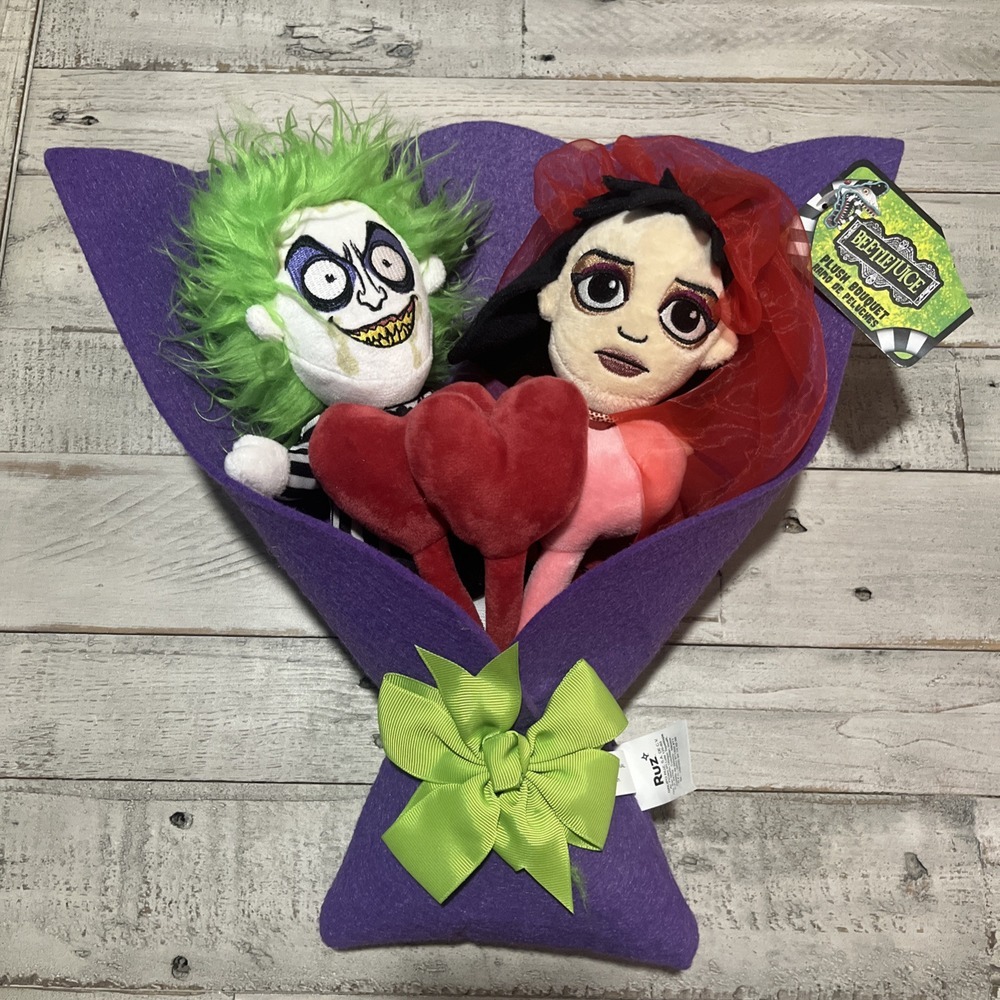 Beetle Juice & Lydia Love‎ 13" Plush Bouquet, Removable - NEW W/ TAGS